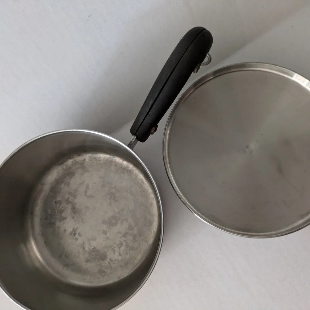 Copper Clad Revere Ware Stainless Steel Cooking Pot with lid VTG